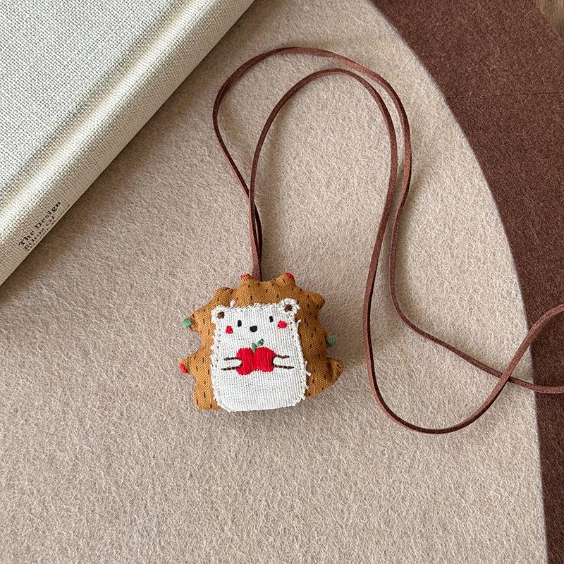 Хлопковый гусиный бант, вязаное шерстяное ожерелье, корейская милая простая цепочка для свитера, универсальное милое ожерелье для通勤