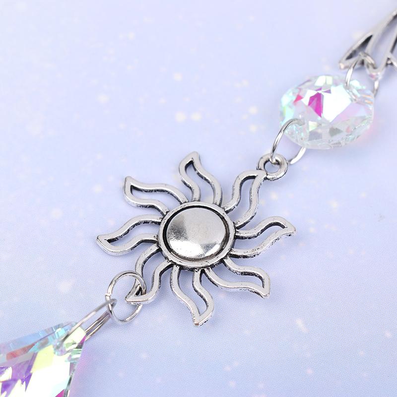 1Pc Crystal Wind Chime Moon Sun Star Catcher Diamond Prisms Pendant Dream Catcher Rainbow Hanging Drop Home Windchime