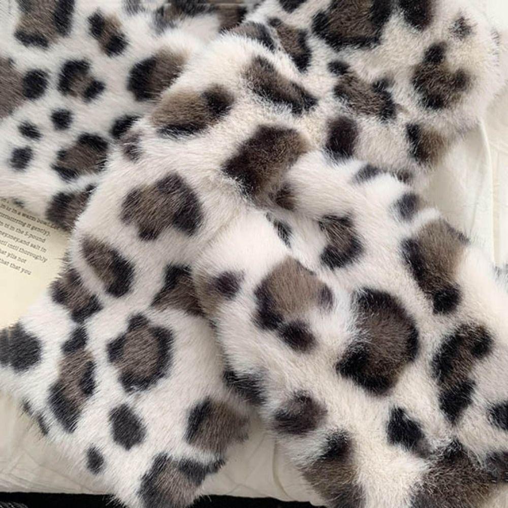 Утолщенный Теплый Плюшевый Шарф Шаль из Искусственного Меха Милый Шарф для Обертывания Шеи Зима