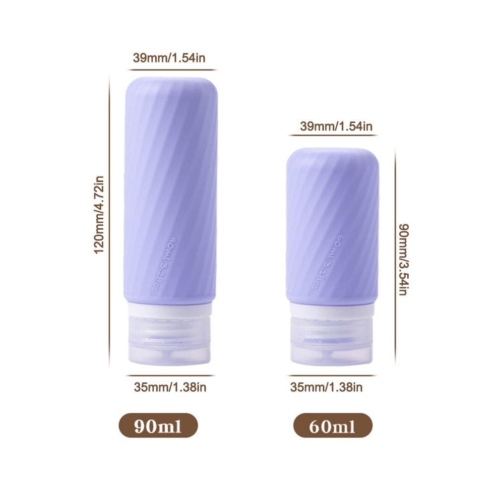 60 мл/90 мл Силиконовые многоразовые бутылочки Выдавливаемые для шампуня, геля для душа, лосьона, дорожные