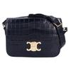 CELINE Crocodile Leather Classic Triomphe Shoulder bag NavyUsed