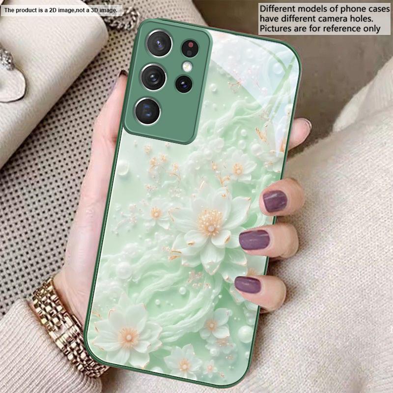 Красивые белые цветы Для Samsung S26 S22 S8 S9 S10 S20 Ultra S21 Pro S22 Plus S23 FE S24Ultra S25 Edge S24+ Стеклянный чехол для телефона