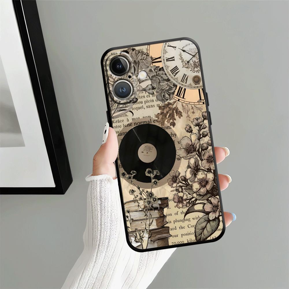 Чехол для iPhone 17Air 7 8 15 16 14 Plus 13 12 11 17 Pro Max XR XS Max Черный Мягкий Чехол для Телефона Креативный Ретро Искусство
