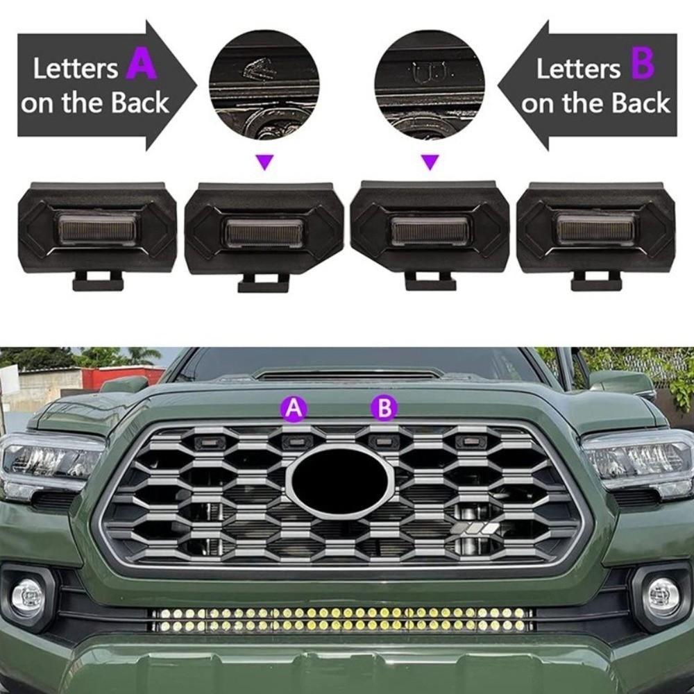 Black Front Grill Lights for Toyota Tacoma Raptor Off Road Sport Pickup Night Driving