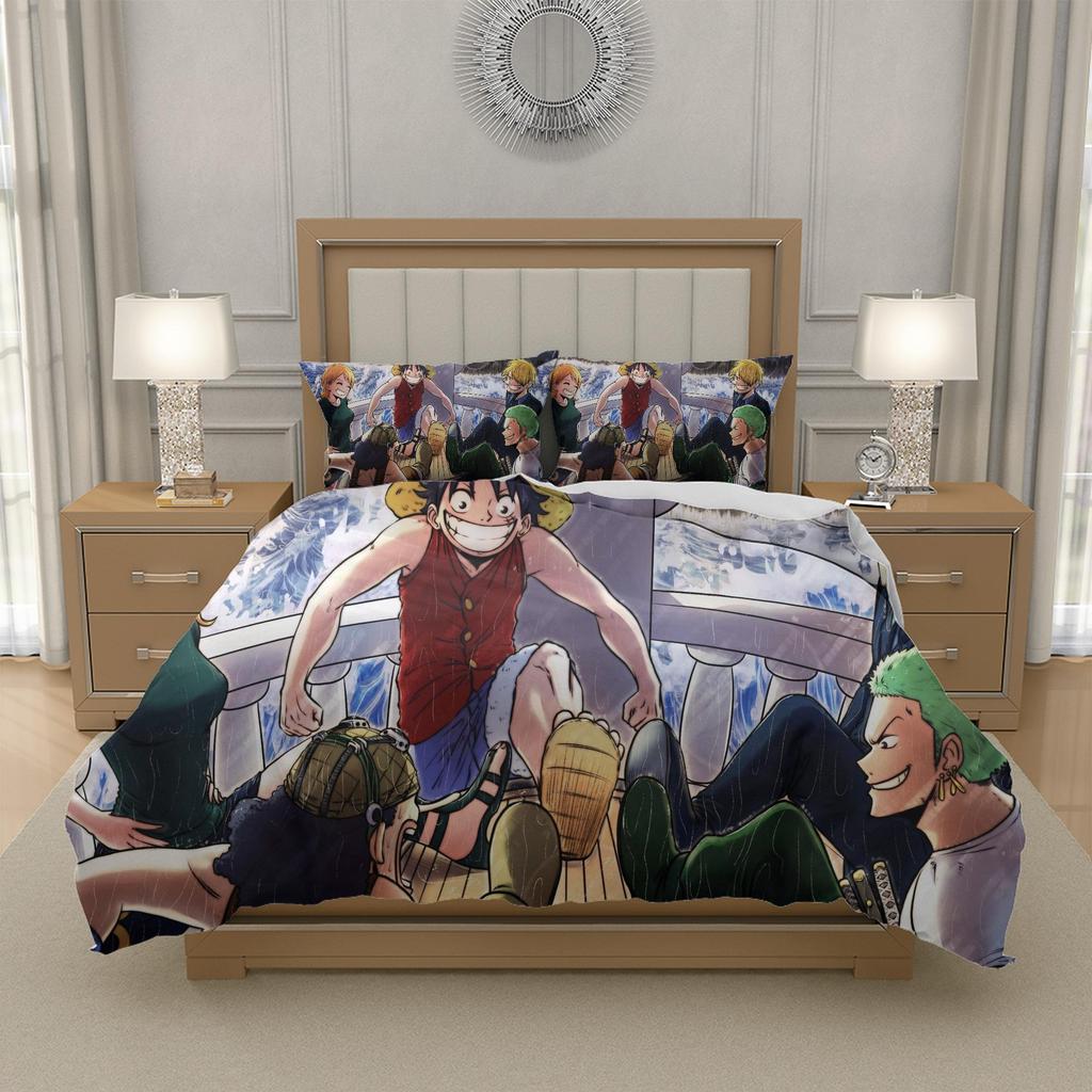 P-Portgas D-D. A-Ace O-One P-Piece Anime Bedding Set Duvet Cover Microfiber Boys Girls Bedroom Decor US UK EU AU DE Sizes