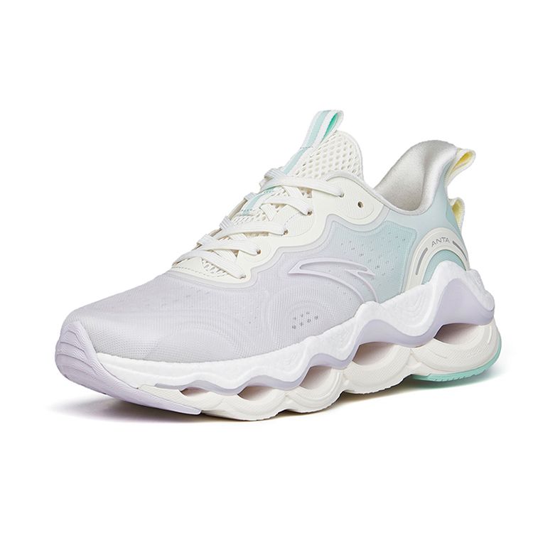 Anta Амортизирующие спортивные амортизирующие нескользящие износостойкие дышащие низкие кроссовки для бега женские кроссовки фиолетово-зеленые 122225586-1