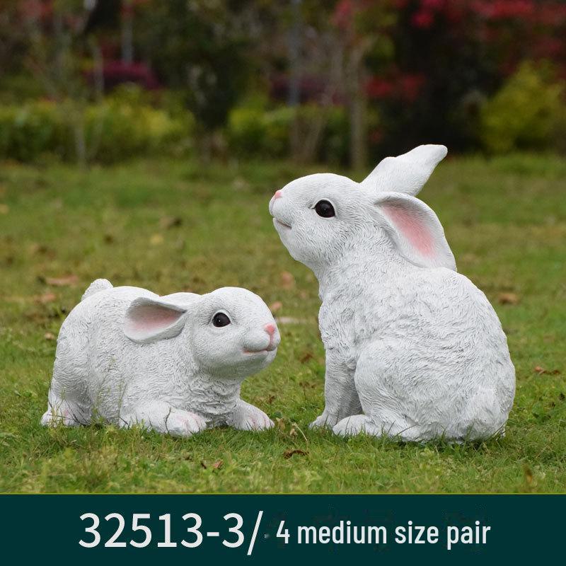 Садовые фигурки кроликов из смолы: Декоративные имитационные животные