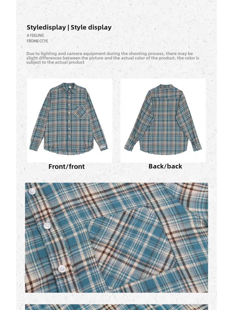 Мужская рубашка-рубашка с длинным рукавом в стиле ретро в американском стиле 2024 года на осень