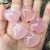 Natural Rose Quartz Heart Shaped Pink Crystal Carved Palm Love Healing Gemstones