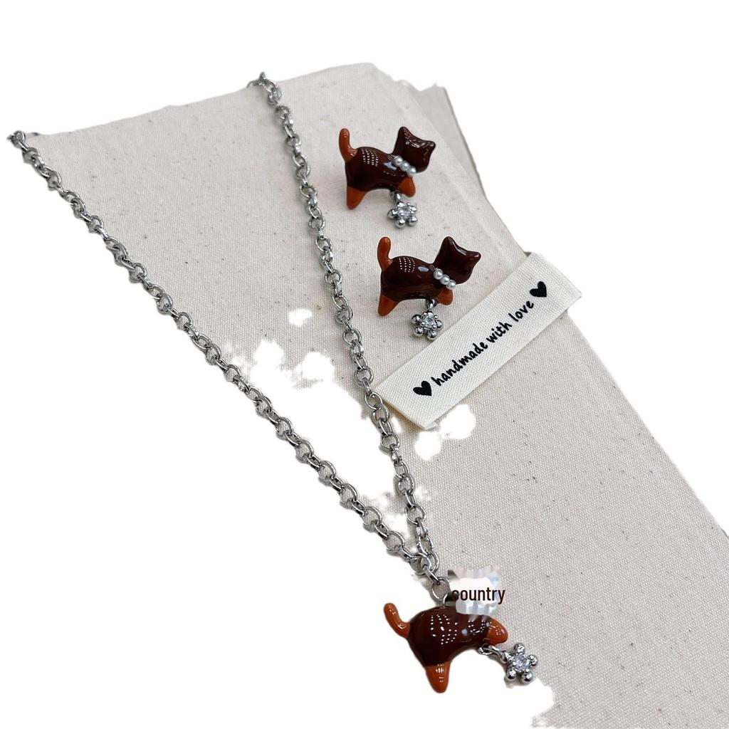 Ожерелье с подвеской в виде таксы — универсальная роскошная цепочка для свитера для женщин и студентов