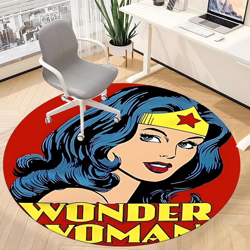 1 шт. Круглый ковер Wonder Woman для офиса, под офисные стулья, в спальню, гостиную, домашний декор, Декор для комнаты, Доступен в различных размерах