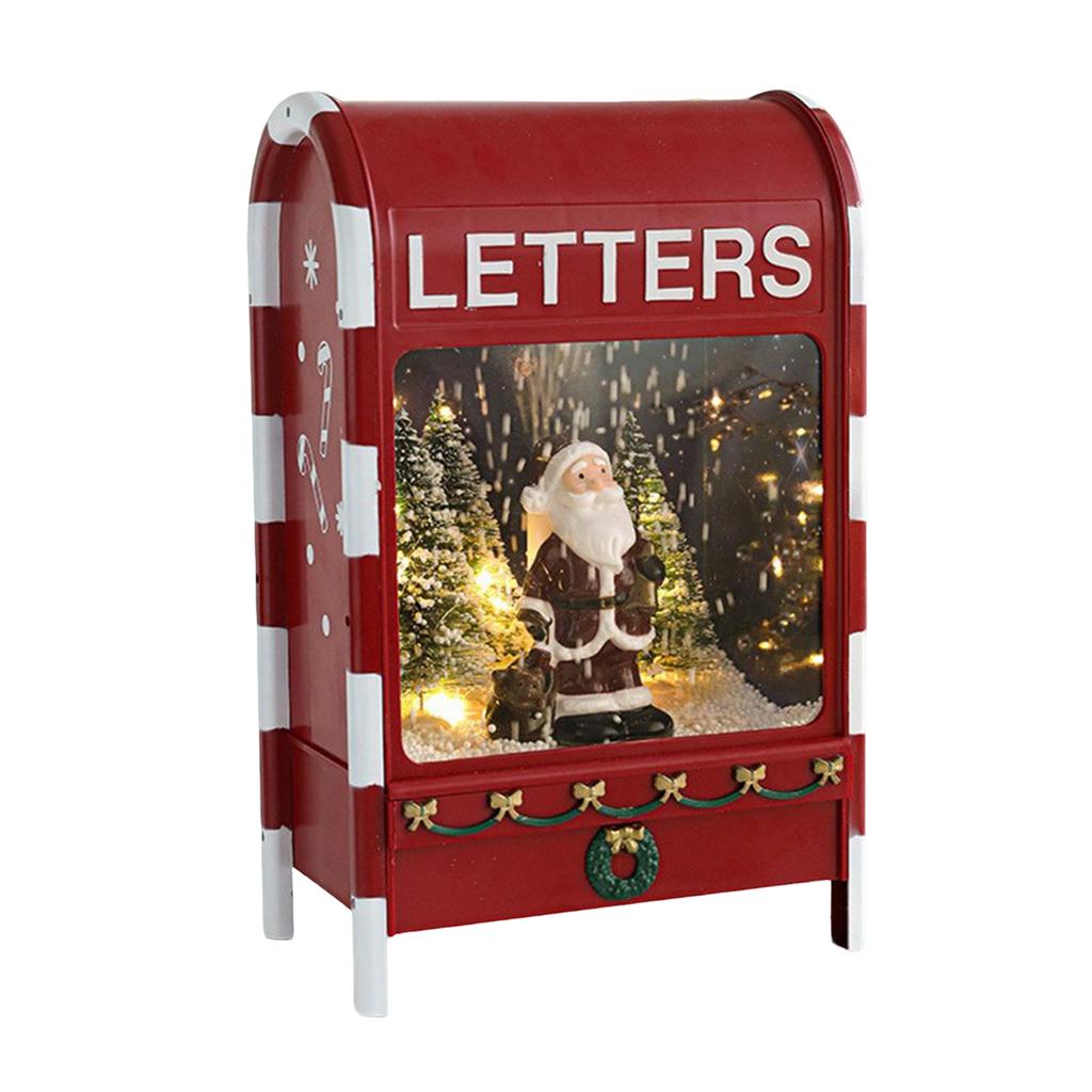 Рождественский почтовый ящик плавающий снег маленький снеговик рождественское украшение орнамент музыкальная шкатулка креативный орнамент