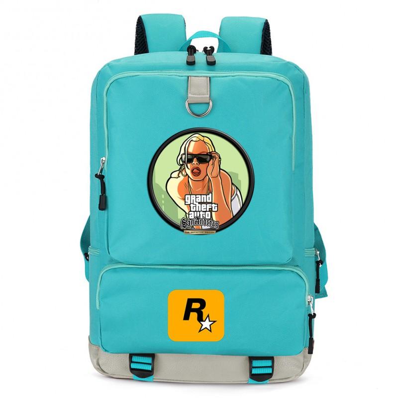 Stylish Printed Backpack Teens 14-inch Laptop Compartment Oxford Fabric Breathable Padded Straps School Daily Use