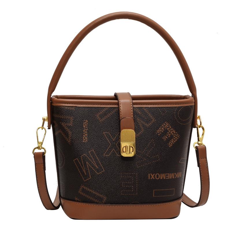 Супер огонь маленькая сумка женская осень и зима универсальная 2025 новая сумка через плечо с надписью, сумка-мессенджер, корейская версия, популярная портативная сумка-ведро