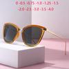 0 -0.5 -0.75 -1.0 To -4.0 Women Cat Eye Polarized Prescription Sunglasses For The Nearsighted Spectacles Transparent Tea Frame