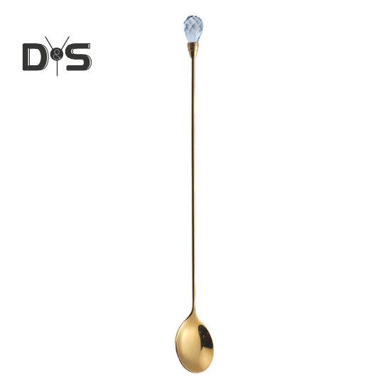 4 шт. чайные ложки с яркой отделкой, нержавеющие креативные ложки из искусственного хрусталя из нержавеющей стали