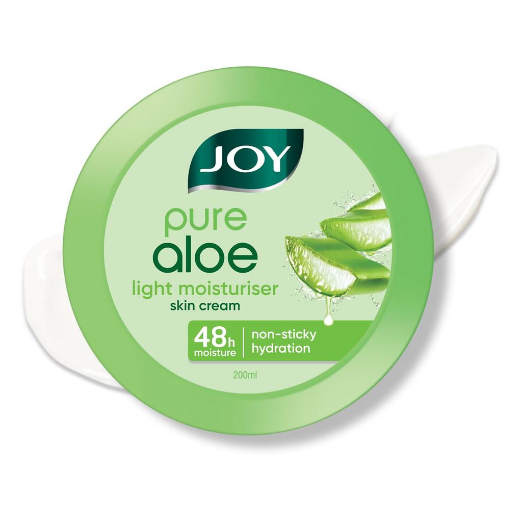 JOY Pure Aloe Light Moisturiser Skin Cream 500ml Pack of 1 for Face Hands Body Hydration & UV Protection