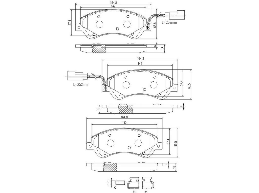 Ft29521 Fast Brake Pads Front 2-Sensors