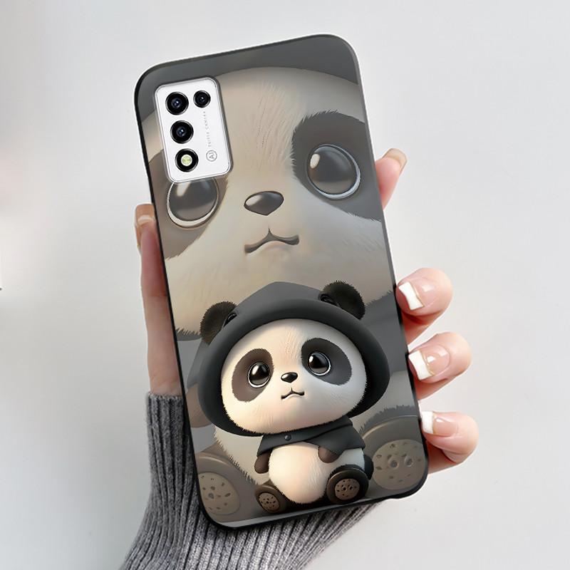 For ZTE Libero 5G III,  A202ZT Soft Silicone Black Case For ZTE Libero 5G II, A103ZT Popular Pattern Panda Shockproof Shell