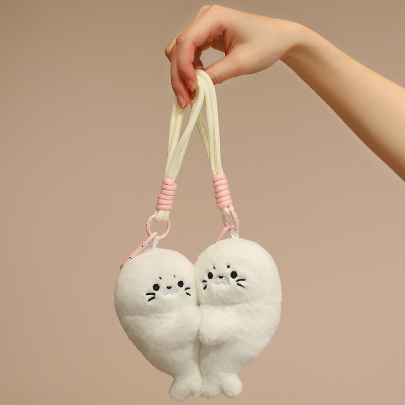 Плюшевая игрушка 'Детеныш тюленя' с животными океана, пушистый брелок для пары, милый кулон с магнитной застежкой, магнит на холодильник, плюшевый брелок, подарки