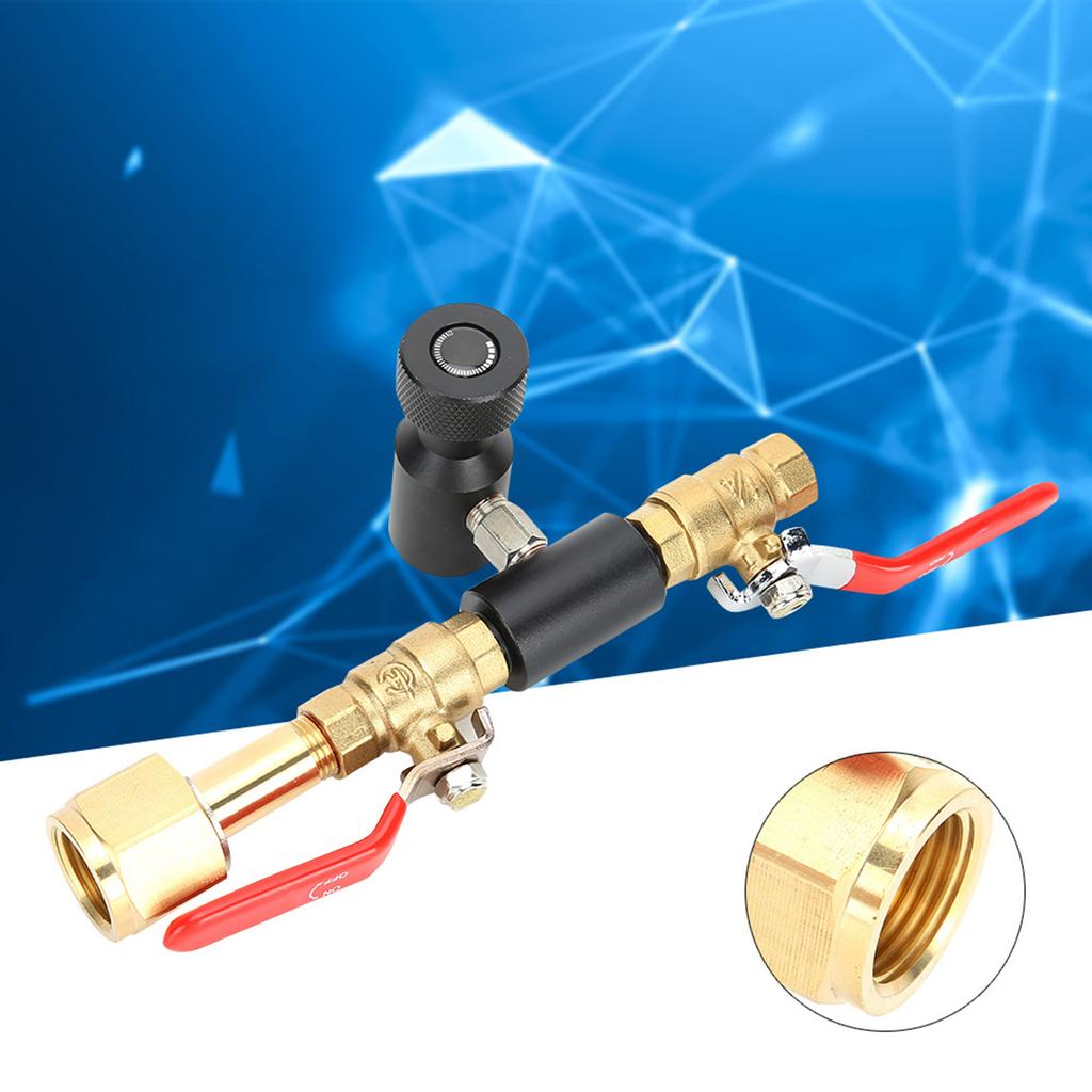 CO2 Cylinder Filling Adapter Double Valve CGA320 with Soda Black Valve ASA for SodaStream