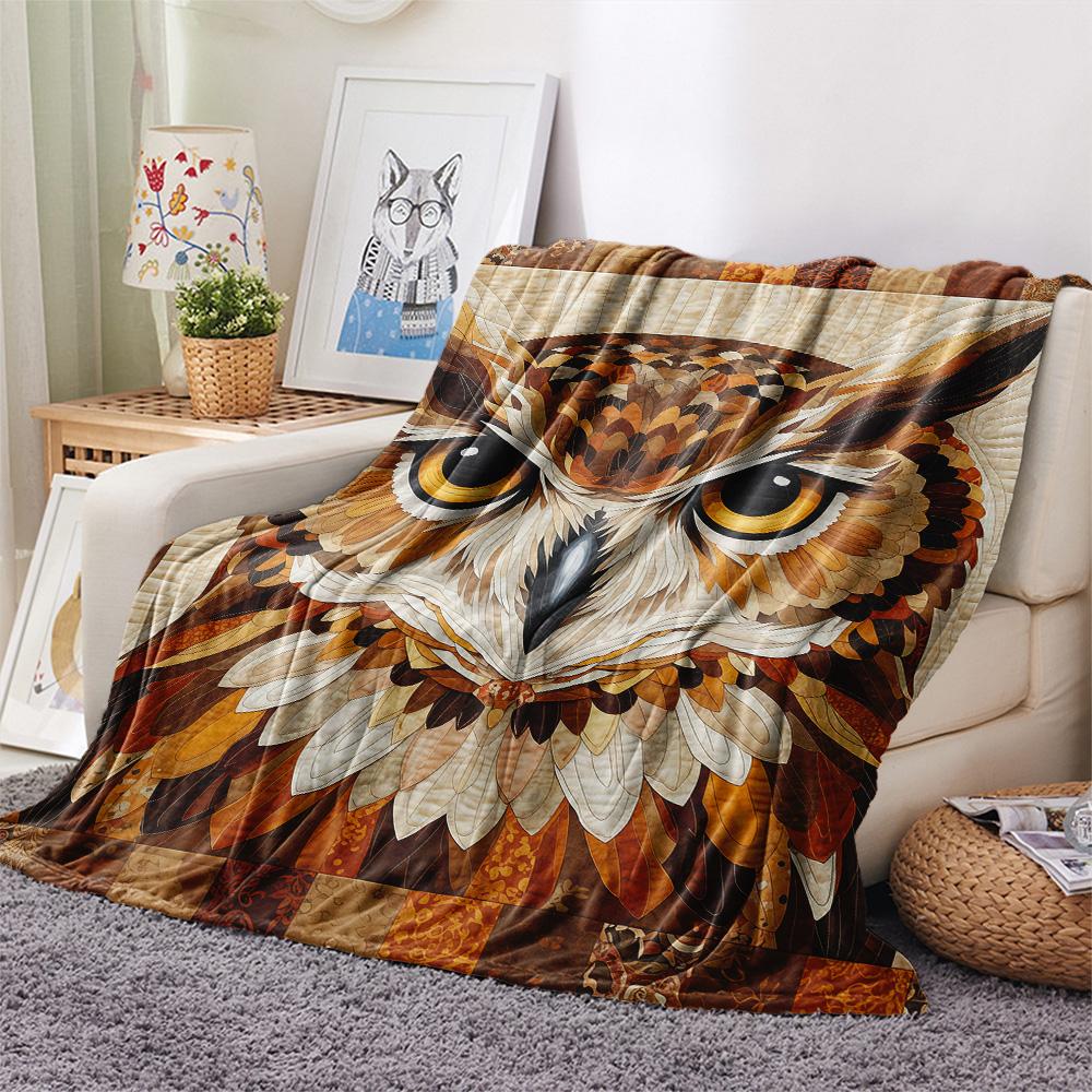1PC Quilt Art Print Flannel Blanket, High quality Comfortable for All Seasons, Home Decor, Warmth and Comfort, Perfect for Christmas Gifts