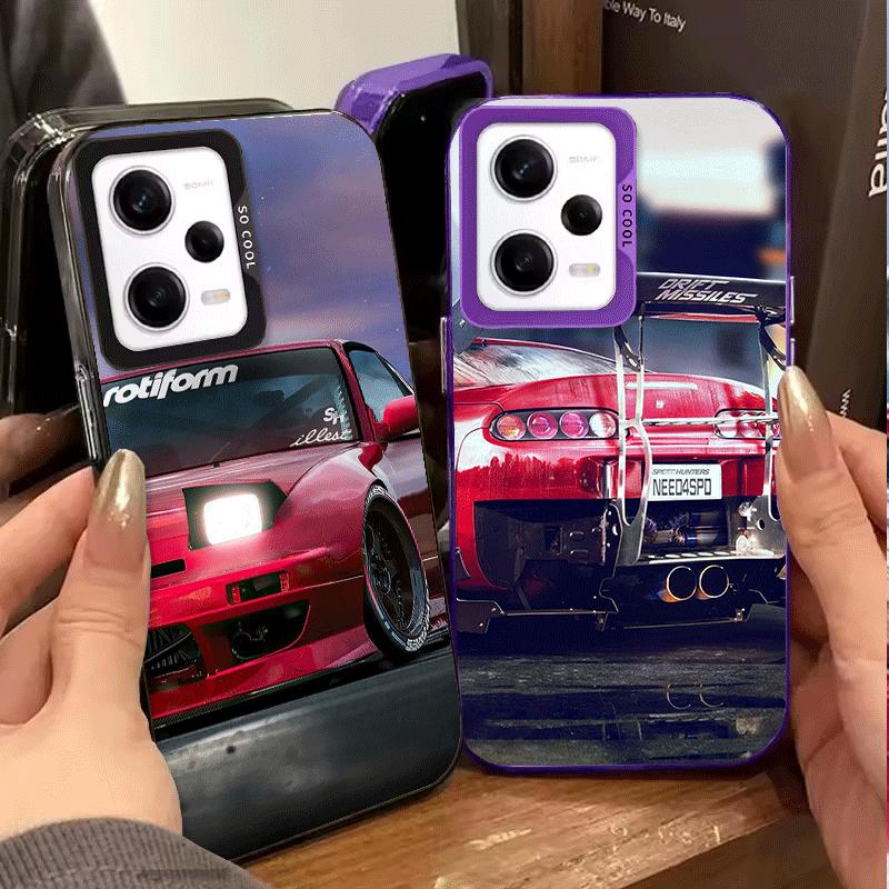 Япония JDM Спортивные Автомобили Тема Мягкий Чехол для Телефона для Xiaomi Redmi Note 13 14 15 Pro Plus 12S 12 11S 11 11T 10S 10 Ударопрочный Чехол Ba