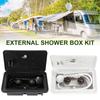 1 Set RV Shower Box Kit With Lock Boat Marine Camper Motorhome Bathroom Kit Accessories White Black
