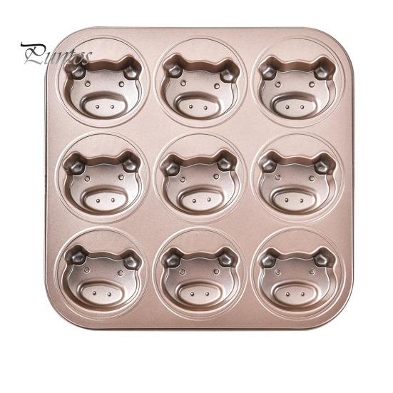 Противень для выпечки в форме мультяшного медведя Нелипкий Пищевой класс Устойчив к высоким температурам Утолщенная 9 решеток Нержавеющая сталь Легко вынимается из формы Равномерный нагрев