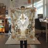 1Pc Mandala Animal Print Flannel Blanket, High quality Comfortable for All Seasons, Home Decor, Warmth and Comfort, Perfect for Christmas Gifts