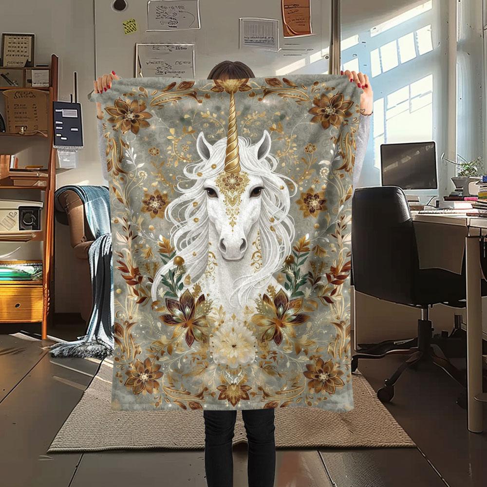 1Pc Mandala Animal Print Flannel Blanket, High quality Comfortable for All Seasons, Home Decor, Warmth and Comfort, Perfect for Christmas Gifts