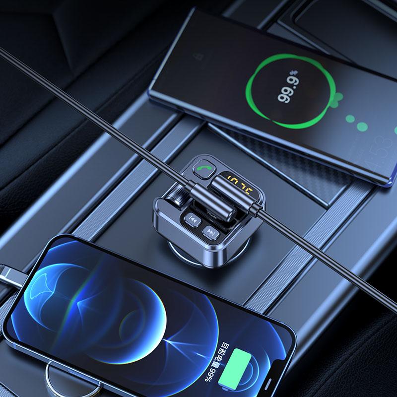 Bluetooth 5.1 Автомобильный Bluetooth-приемник MP3 Play Car Multifunction Music PD30W 5V/2.4A Handsfree с USB-адаптером для зарядки