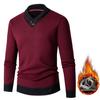Autumn Winter Men Sweater V Neck Knitted Thick Elastic Warm Long Sleeves Pullover Slim Fit Contrast Color Mid Length Men Thermal Underwear