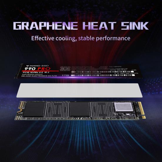 990 PRO PCIe 4.0 M.2 NVMe SSD Скорость до 7300 МБ/с Чтение 6800 МБ/с Запись 1/2/4 ТБ Внутренний твердотельный накопитель для ПК Ноутбука Настольного компьютера