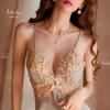 Женская ночная рубашка из кружева Ice Silk с нагрудными подушечками и тонкими бретелями - Осенняя коллекция