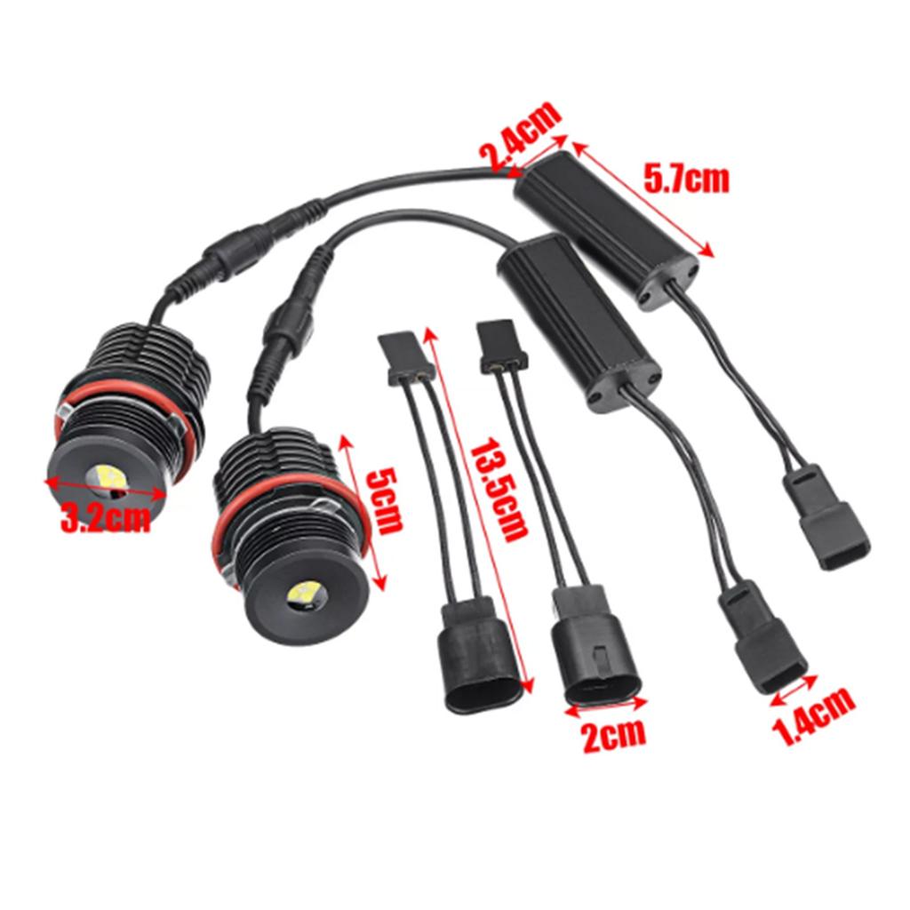 Высокая мощность белый 6500K 40 Вт/шт. светодиодный ангельские глазки Halo кольцо маркер замена лампы для BMW E39