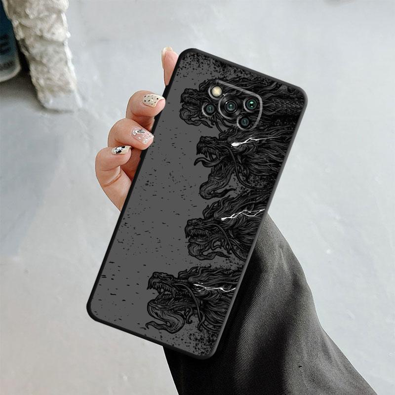 Маска самурая Дракона и Волка для Xiaomi Poco X3 Nfc X4pro X5 M3 для Mi 12 13 11 10 10t 8 Note10 Lite 11ultra 11t Pro F1, чехол