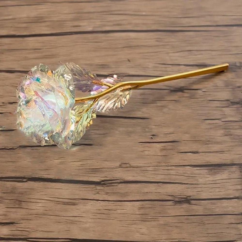 Simulation Artificial Rose Flower Golden Foil Gold Foil Rose Pendant Wedding Gift