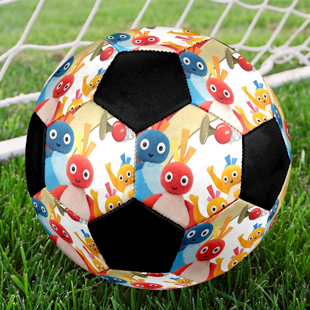 Twirlywoos Indoor Soccer Ball Colorful Machine Stitched PVC Size 5 Team Training Competition Ready Durable High-Bounce Cool Sports Gift