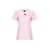 С принтом Письма Круглый вырез Пуловер Короткий рукав Футболка Женские футболки Розовый 100789A1P8-N78