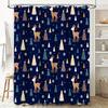 Зимняя сказка Олень Сосна Набор штор для душа Темно-синий Рождественский декор Аксессуар для ванной комнаты для домашнего декора