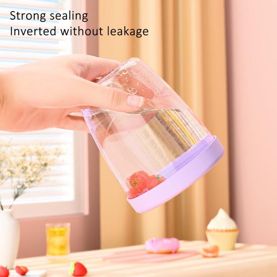 Двухслойный салатник, переносной контейнер для фруктов с вилкой, герметичная герметичная коробка для еды для пикника на открытом воздухе и путешествий