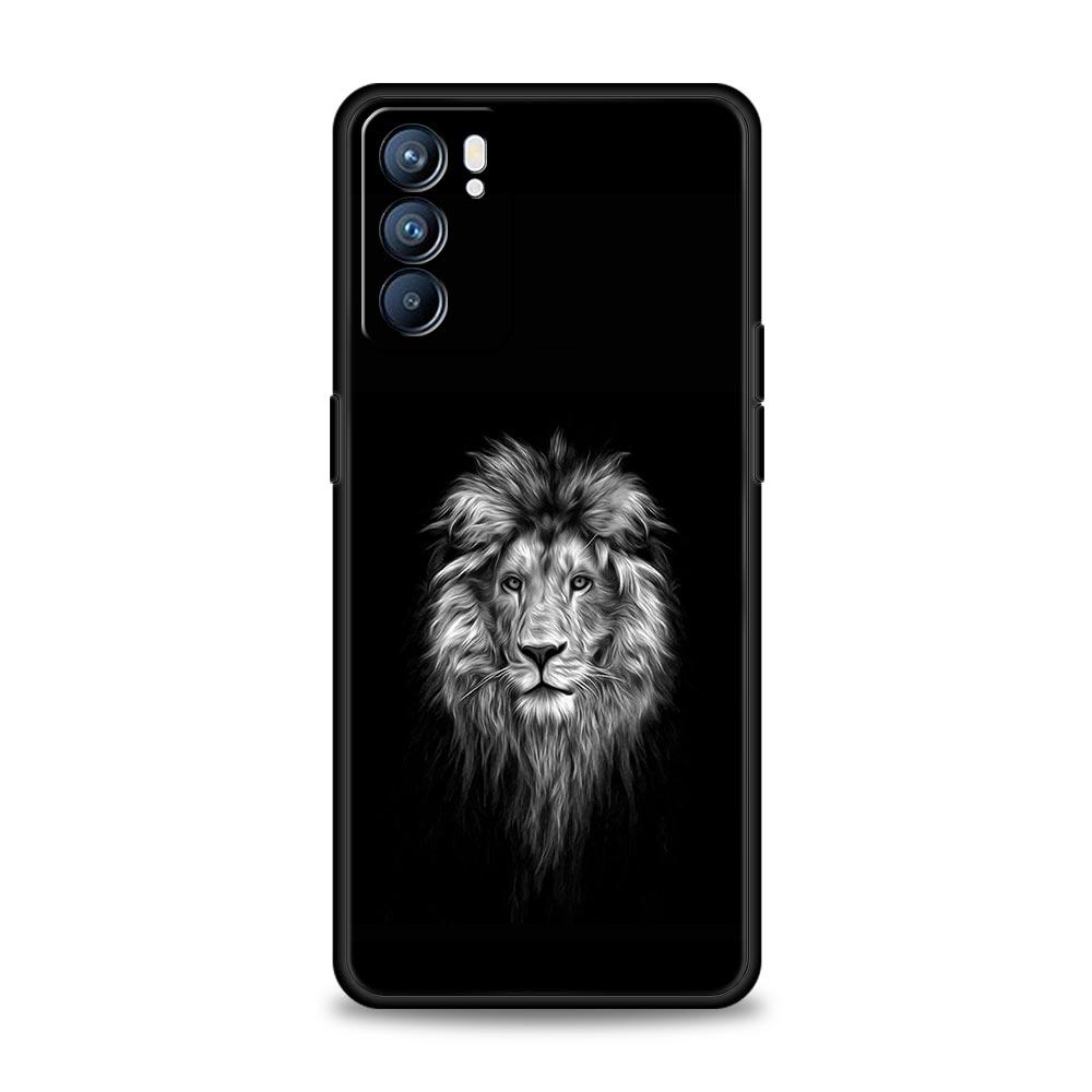 Лаконичный чехол для телефона с рисунком льва для Oppo Reno14 Reno13 Reno12 11 F 10 Find X5 X9 Pro A54 5G A53 A52 A9 A16 A78 4G A80 A98