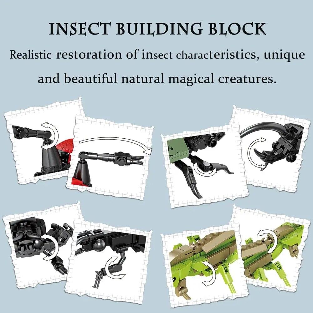8PCS Insect Animal Building Blocks Toys Set STEM Building Blocks Party Favor for Kids Gifts for Children Christmas