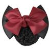 Elastic Women Girls Bowknot Decor Headdress Snood Net Barrette Bun Cover Hair Clip