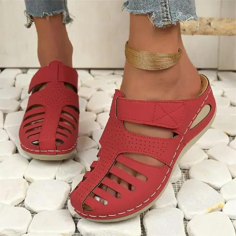 Новые летние женские туфли больших размеров удобные женские сандалии нескользящие прочные женские сандалии на танкетке женские сандалии