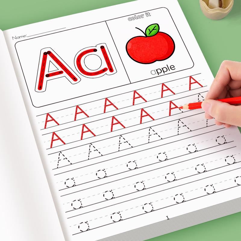 32-Page English Alphabet Writing Workbook with Colorful Letter Practice-A-Z Lowercase&Uppercase,Tracing,Educational Learning Aid