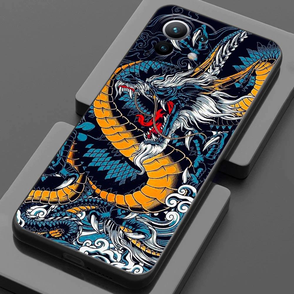 Чехол для телефона Xiaomi Mi 11 Lite 5G NE 11X 11T 12 Pro Poco F1 F3 X3 GT X4 NFC Pro, чехол самурайская маска Они, татуировка, дракон, искусство