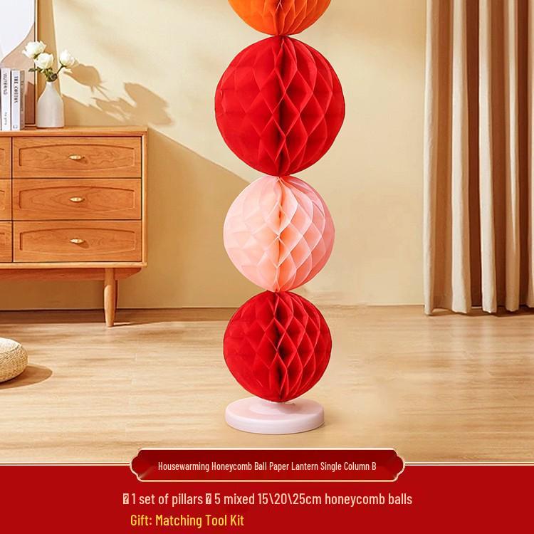 First Birthday Honeycomb Ball Lantern Decoration - Baby Party Photo Props & Backdrop