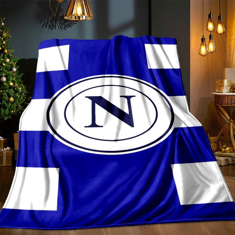 Napoli Football Club Emblem Blanket Outdoor Flannel Blanket for Camping, Hiking, Garden Parties, Picnic Essentials,gift for family and friends
